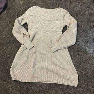 Chunky Knit A Line Balloon Sleeve Sweater Dress